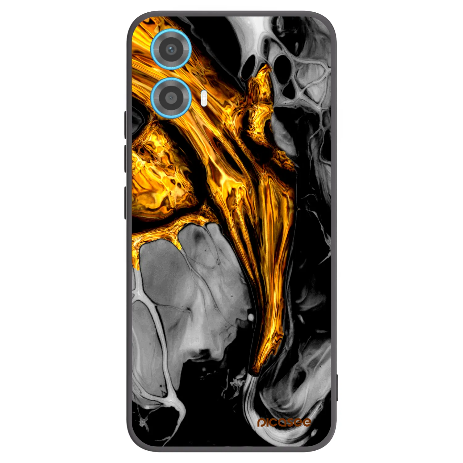 Picasee Motorola Moto G34 5G Hülle - Schwarzes Silikon - Black Gold