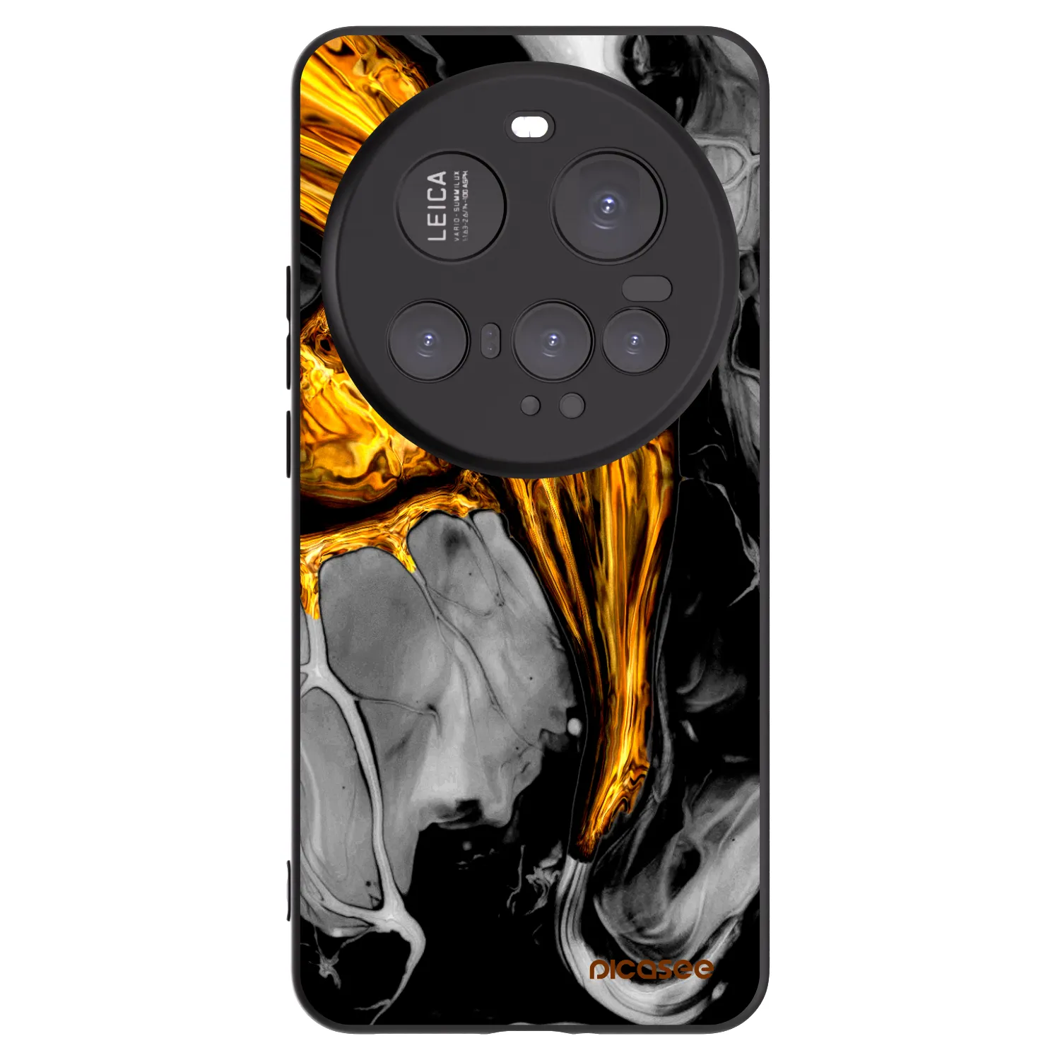 Picasee Xiaomi 15 Ultra Hülle - Schwarzes Silikon - Black Gold