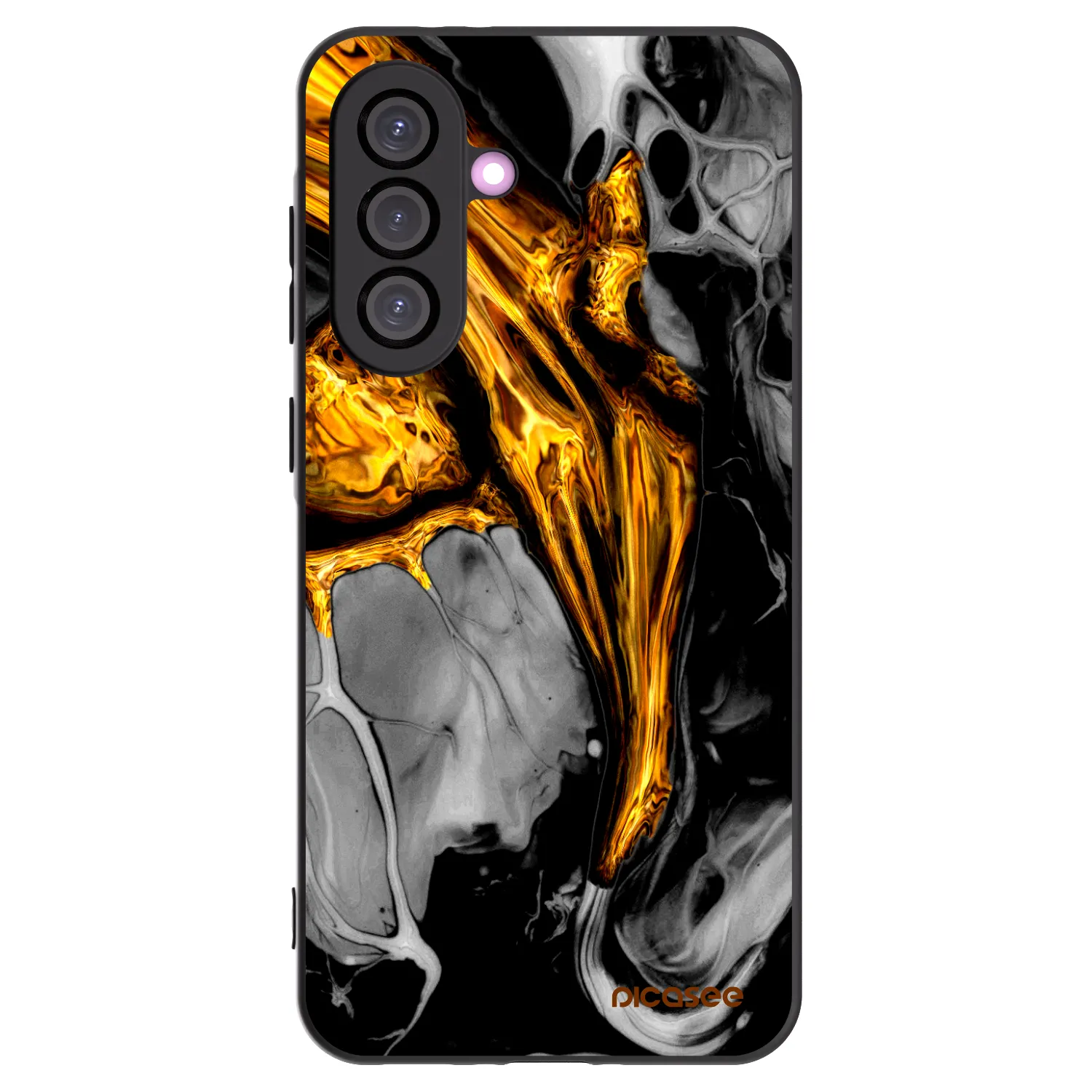 Picasee Samsung Galaxy A56 5G A566B Hülle - Schwarzes Silikon - Black Gold