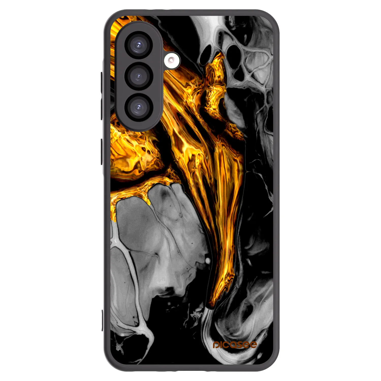 Picasee Samsung Galaxy A26 5G A266B Hülle - Schwarzes Silikon - Black Gold