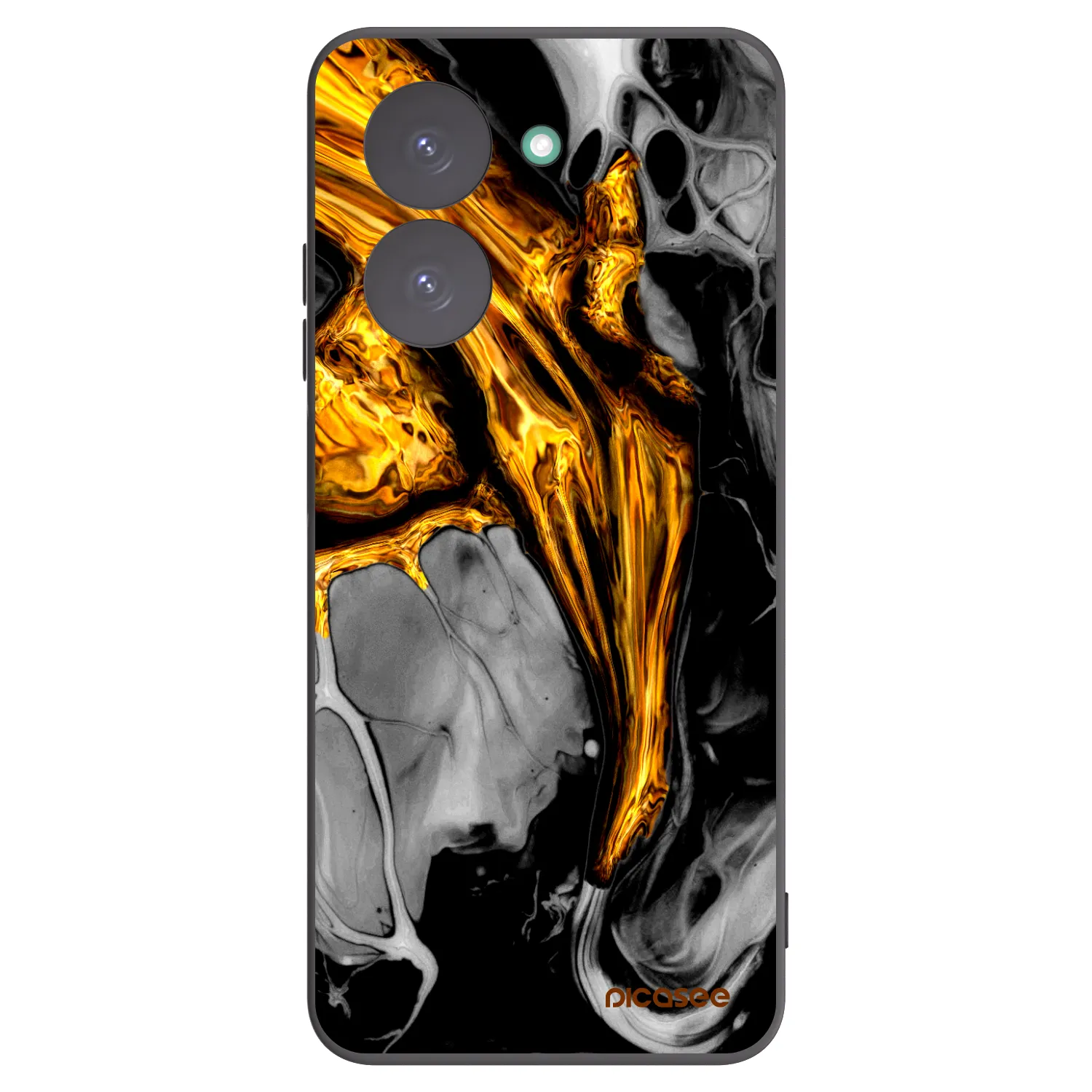 Picasee Xiaomi Redmi A5 Hülle - Schwarzes Silikon - Black Gold