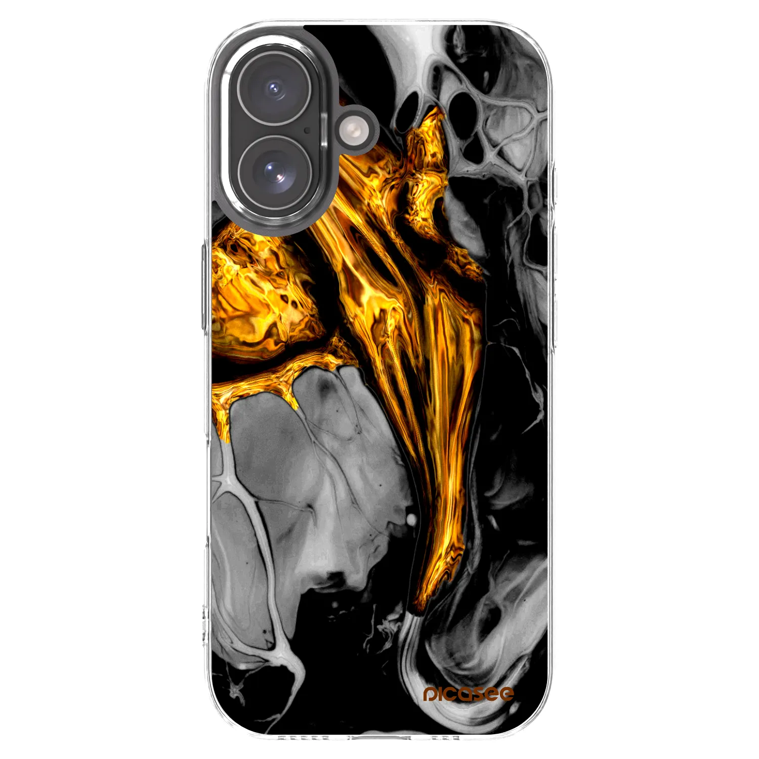 Picasee Apple iPhone 17 Hülle - Transparentes Silikon - Black Gold