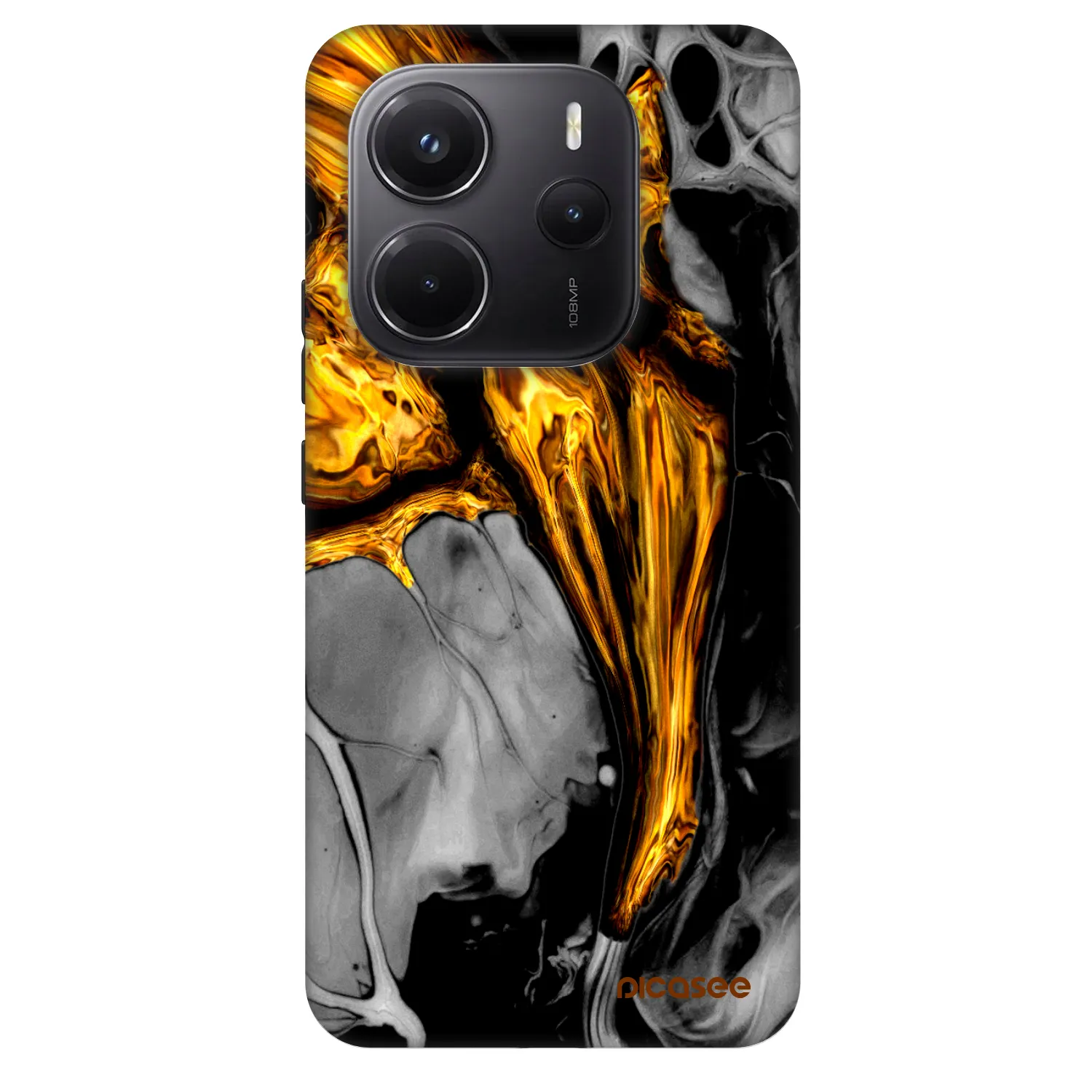 Picasee Fashion Case für Xiaomi Redmi Note 14 5G - Black Gold
