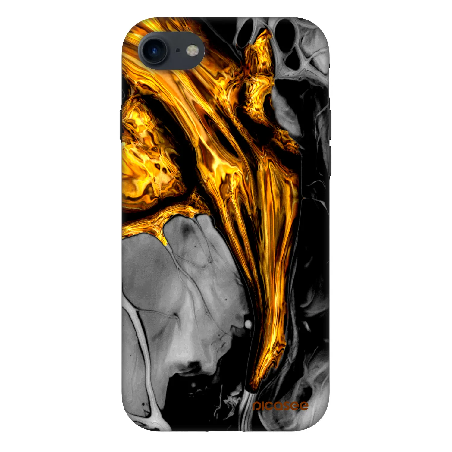 Picasee Fashion Case für Apple iPhone SE 2020 - Black Gold