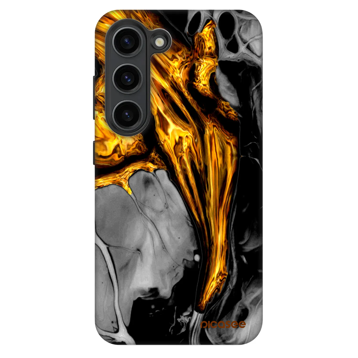 Picasee Fashion Case für Samsung Galaxy S23 5G - Black Gold