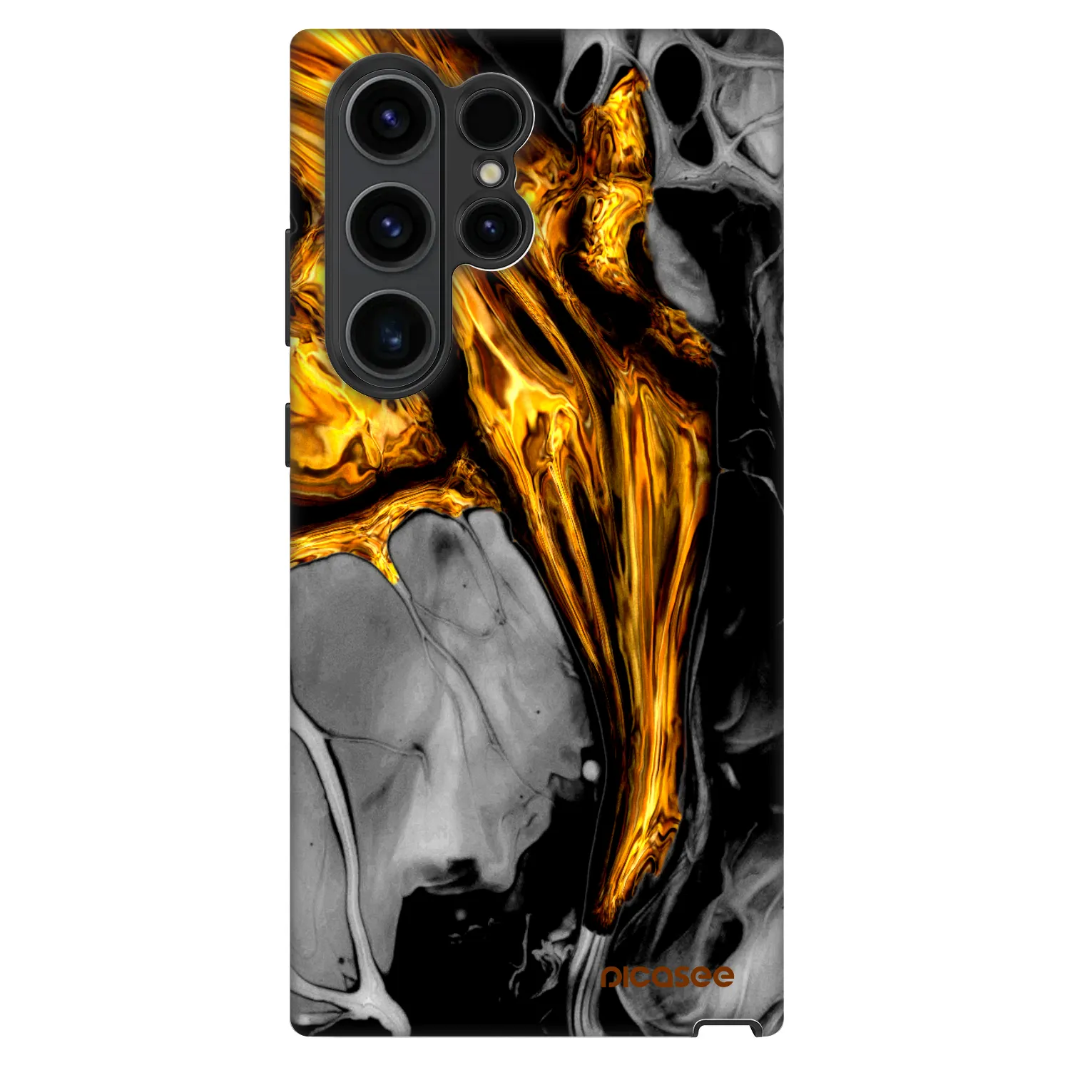 Picasee Fashion Case für Samsung Galaxy S22 Ultra 5G - Black Gold