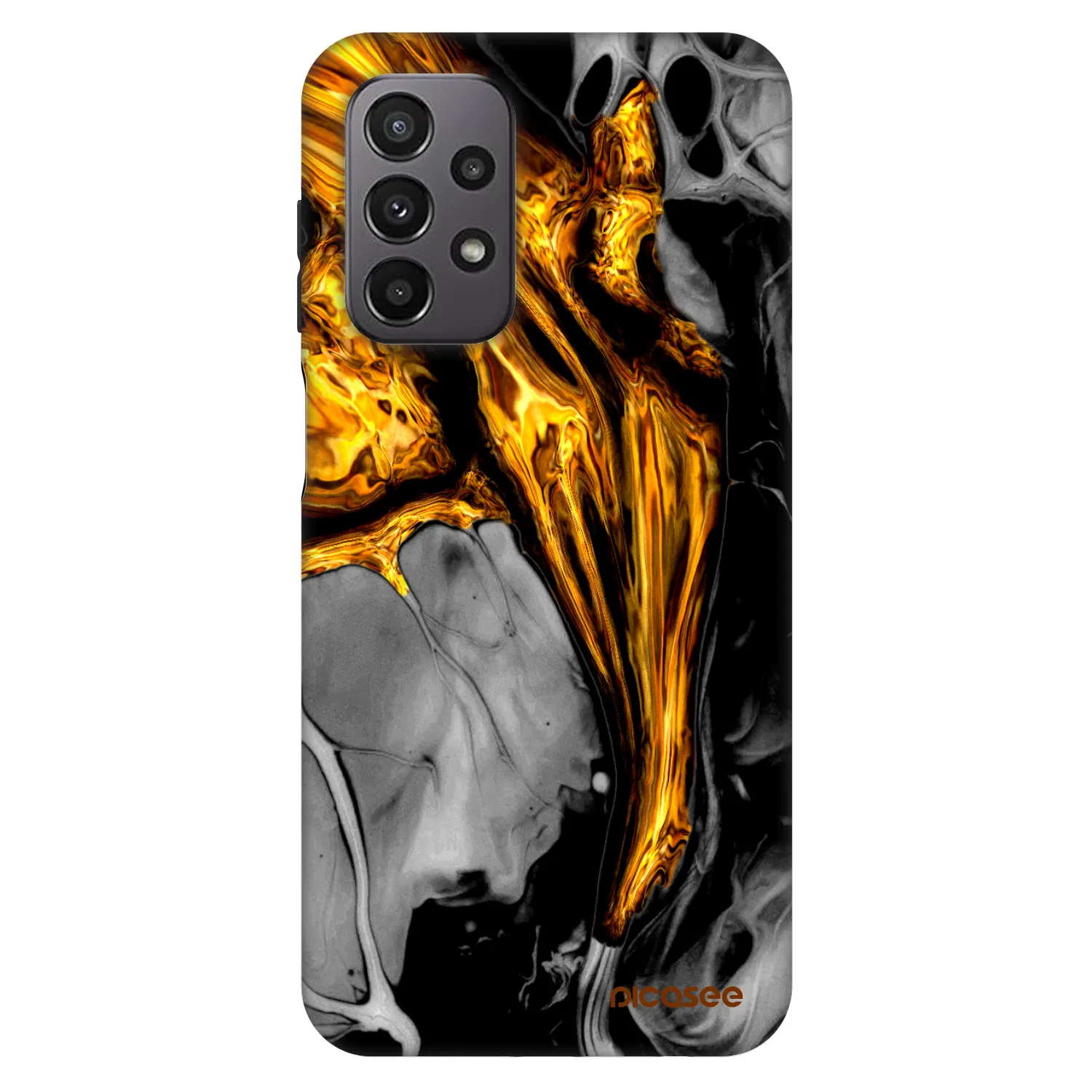 Picasee Fashion Case für Samsung Galaxy A23 A235F 4G - Black Gold