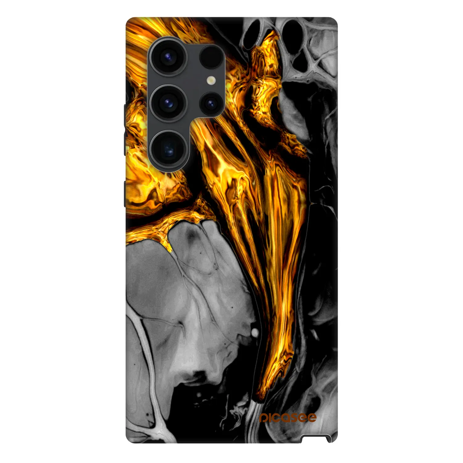 Picasee Fashion Case PowerShare pro Samsung Galaxy S24 Ultra S928B 5G - Black Gold