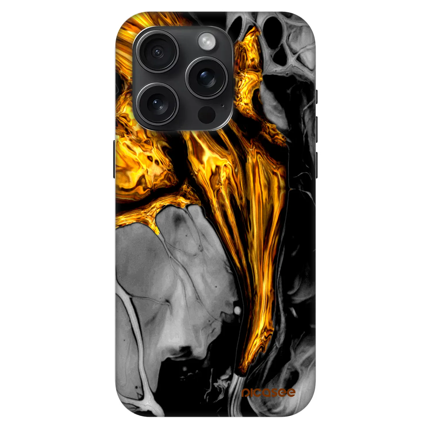 Picasee Fashion Case MagSafe für Apple iPhone 15 Pro - Black Gold