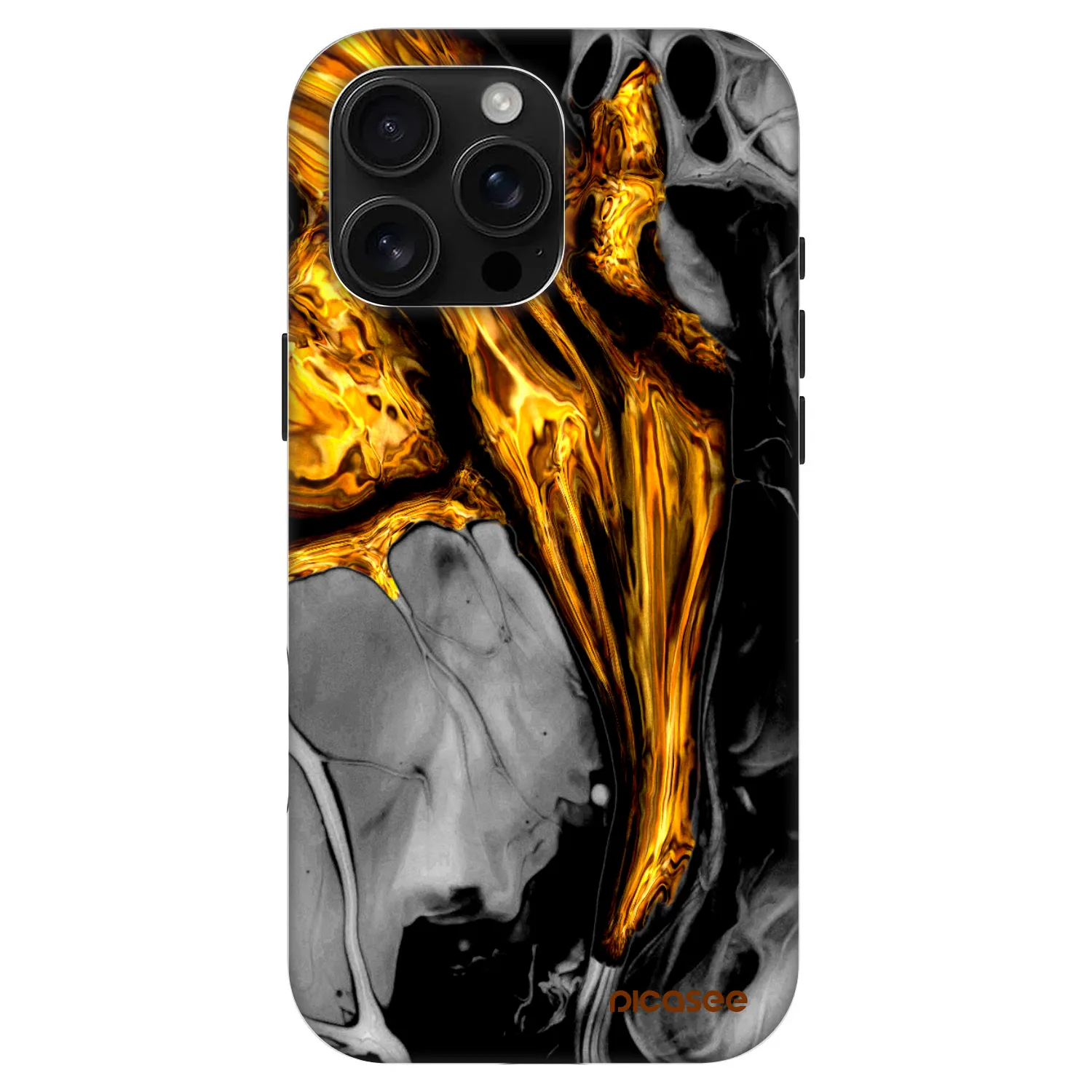 Picasee Fashion Case MagSafe für Apple iPhone 16 Pro Max - Black Gold