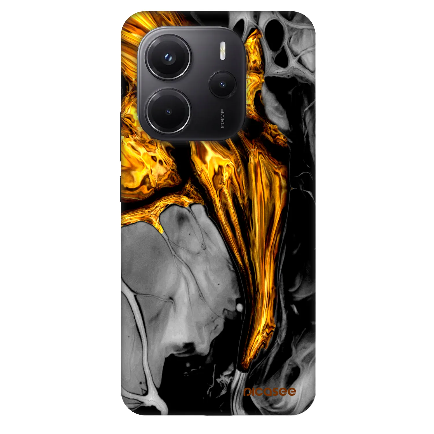 Picasee Fashion Case für Xiaomi Redmi Note 14 4G - Black Gold