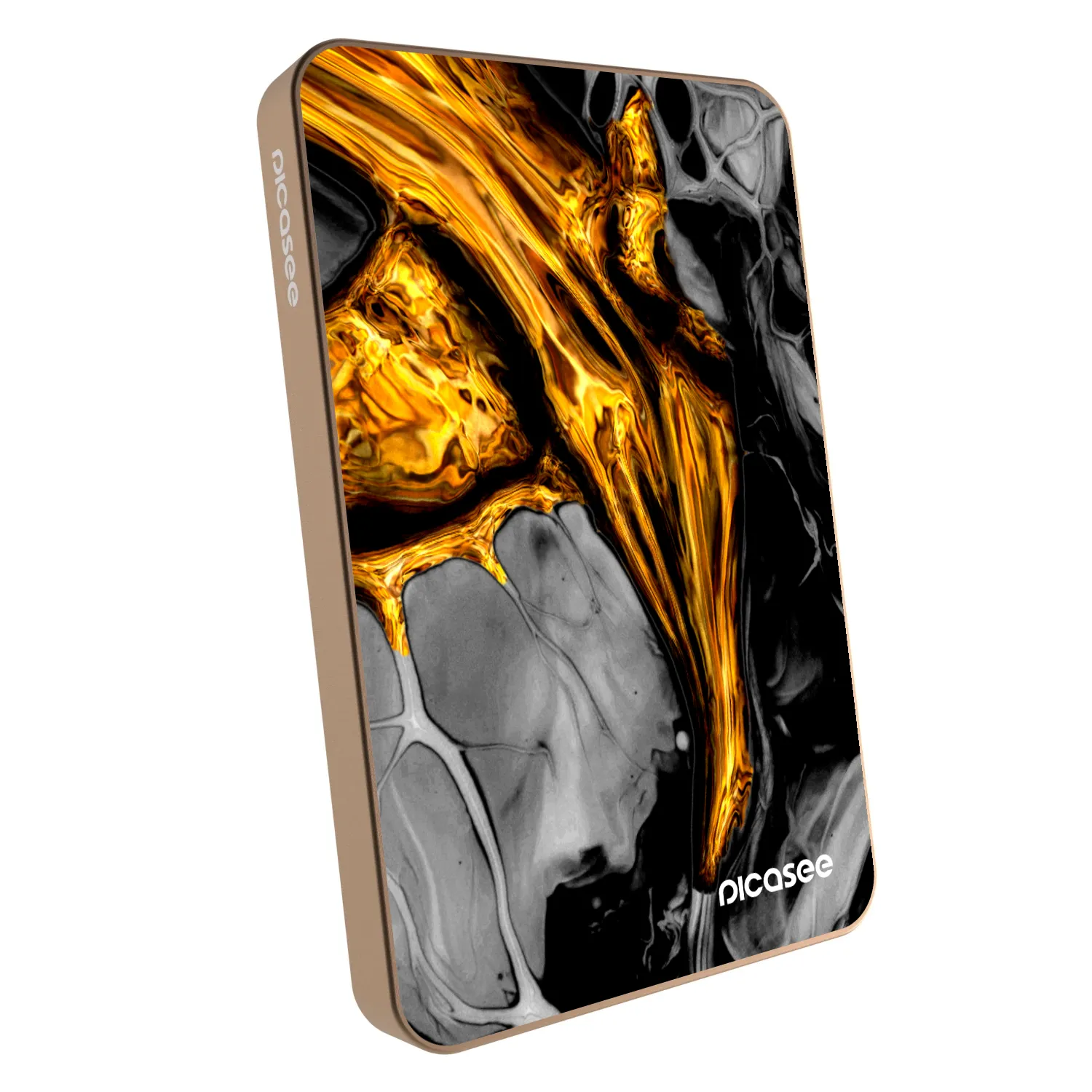 Picasee Powerbank mit MagSafe 5 000 mAh Golden - Black Gold