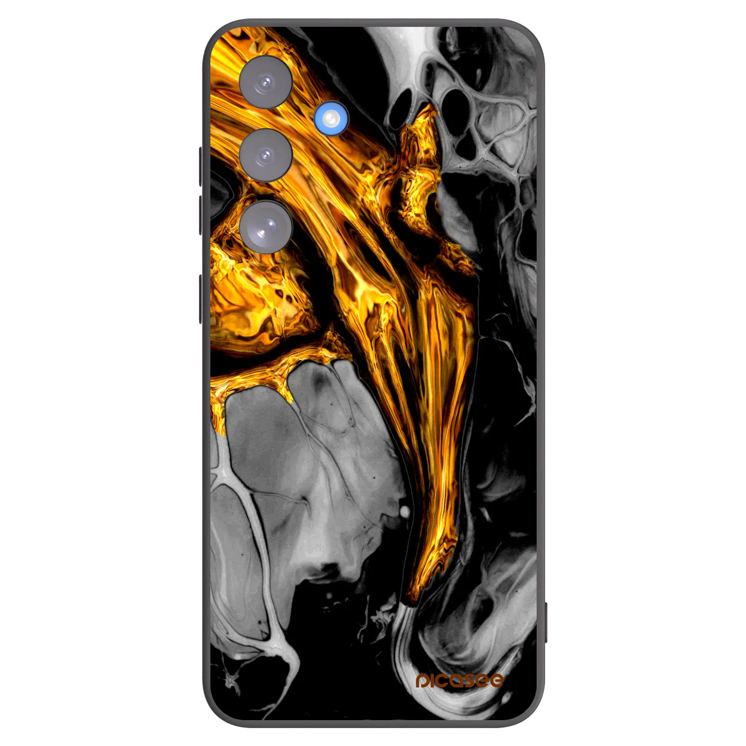 Picasee Samsung Galaxy S25 FE 5G Hülle - Schwarzes Silikon - Black Gold