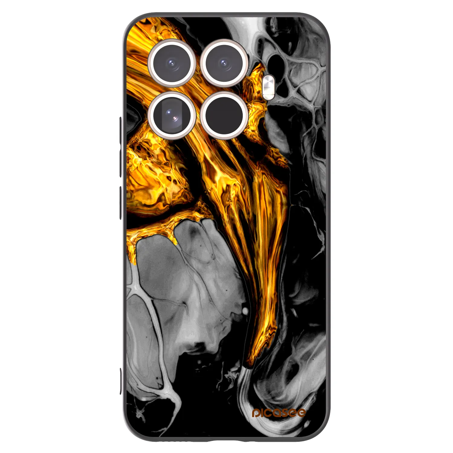 Picasee Xiaomi 15T Pro Hülle - Schwarzes Silikon - Black Gold