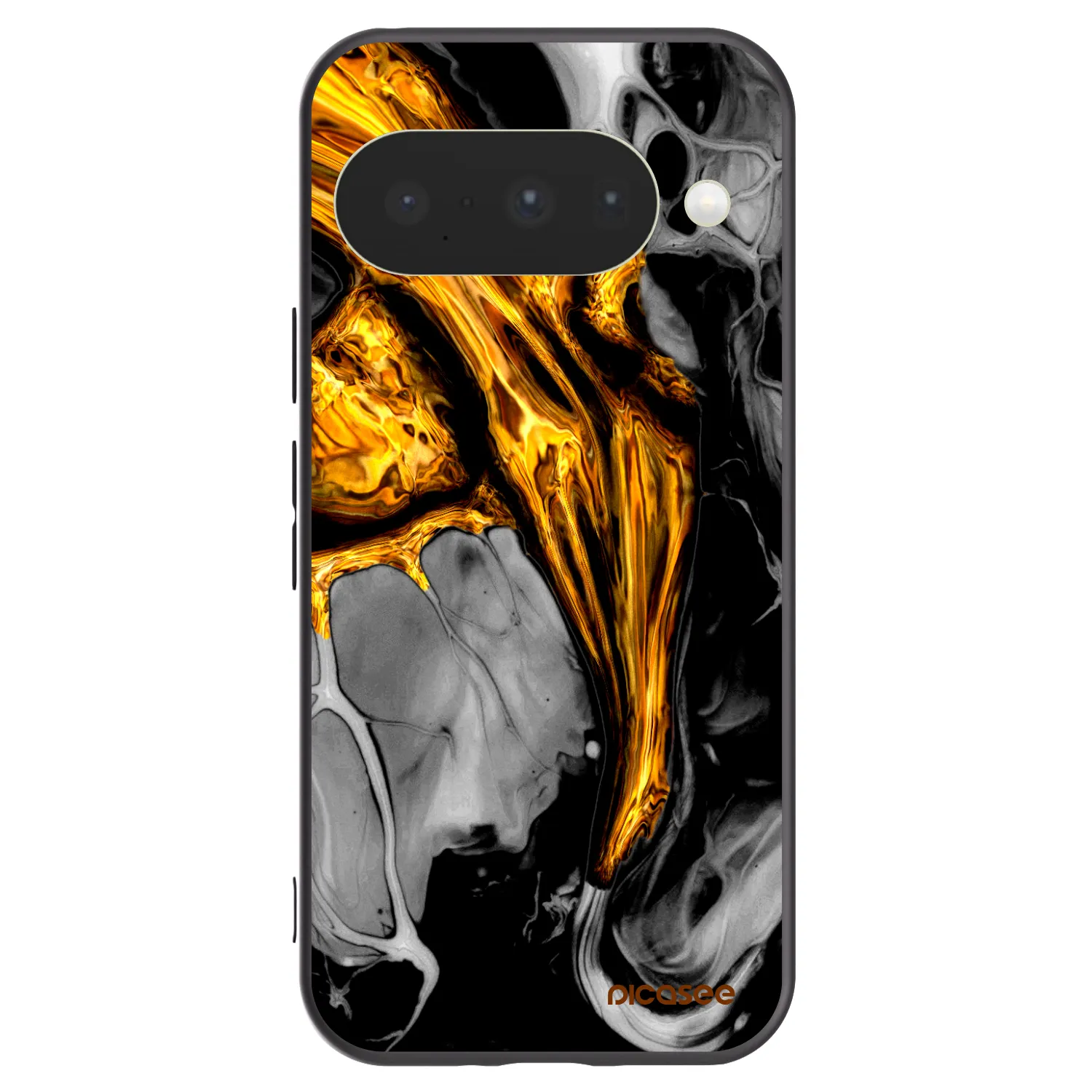 Picasee Google Pixel 10 Hülle - Schwarzes Silikon - Black Gold