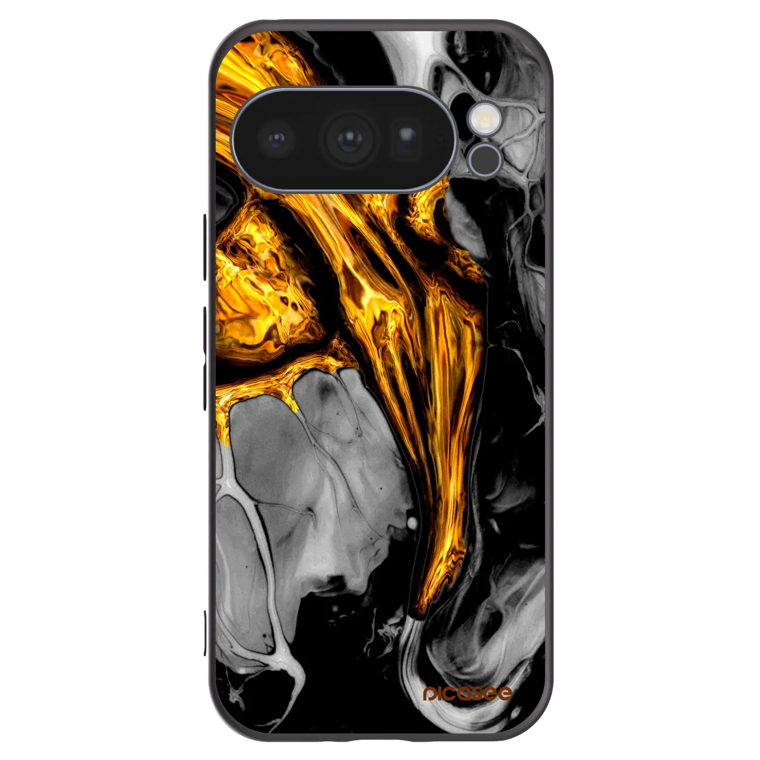 Picasee Google Pixel 10 Pro Hülle - Schwarzes Silikon - Black Gold