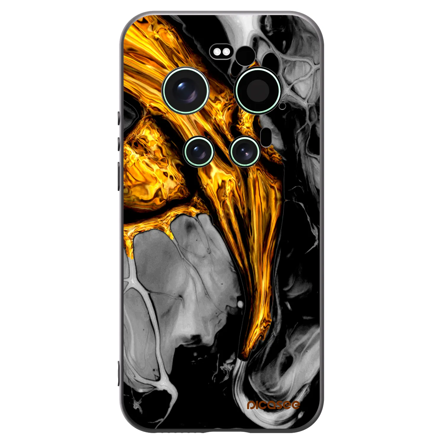 Picasee Xiaomi 17 Ultra Hülle - Schwarzes Silikon - Black Gold