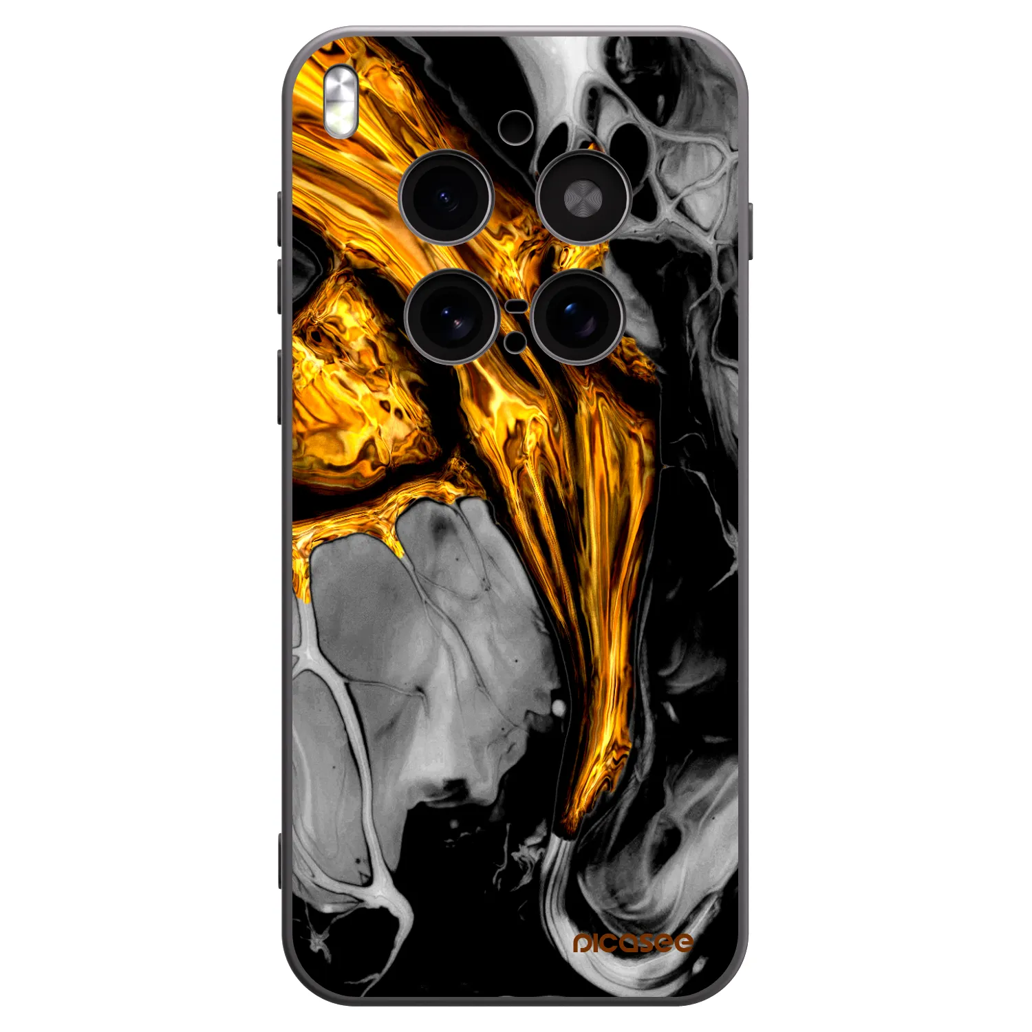 Picasee Vivo X300 Pro Hülle - Schwarzes Silikon - Black Gold