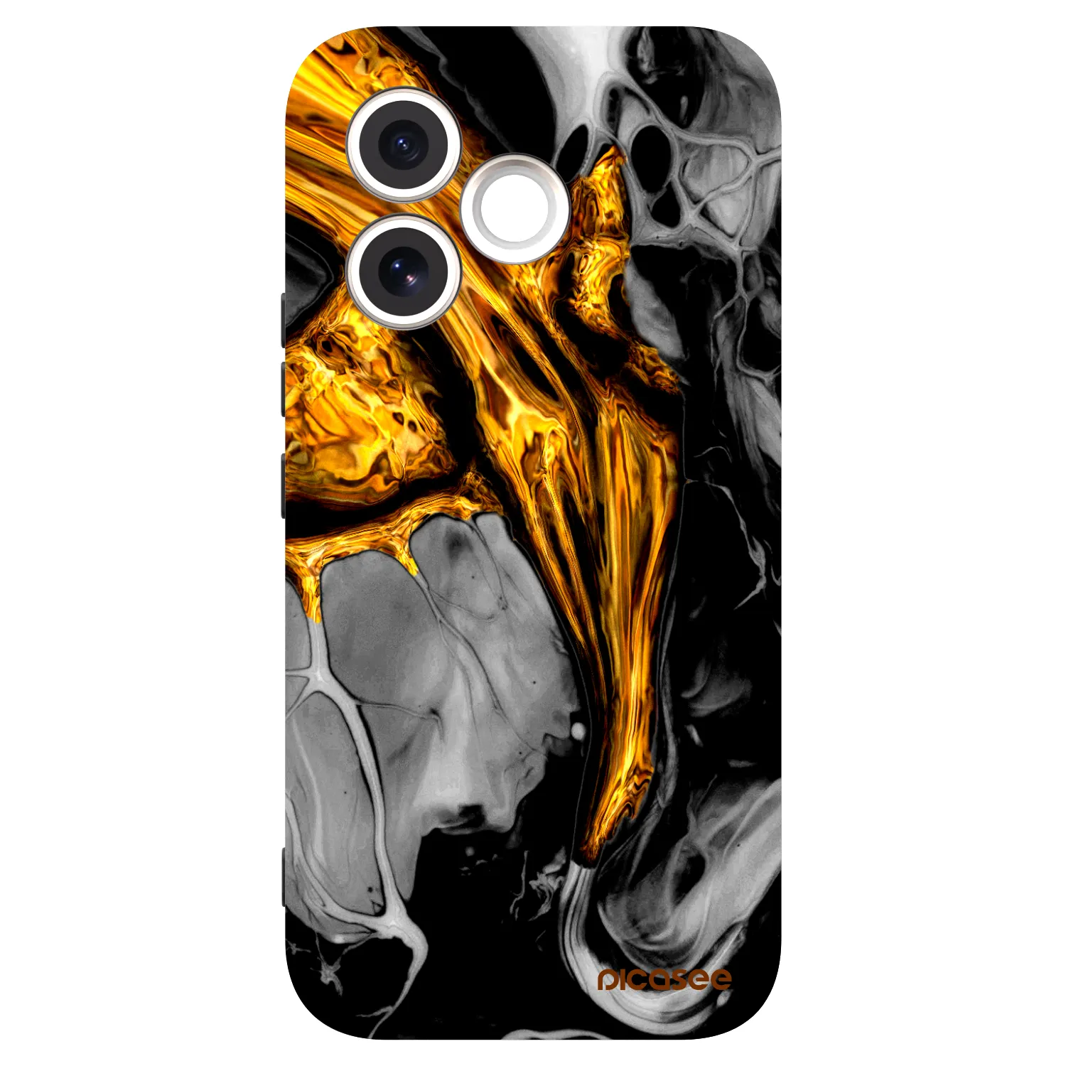 Picasee Honor 600 Lite Hülle - Schwarzes Silikon - Black Gold