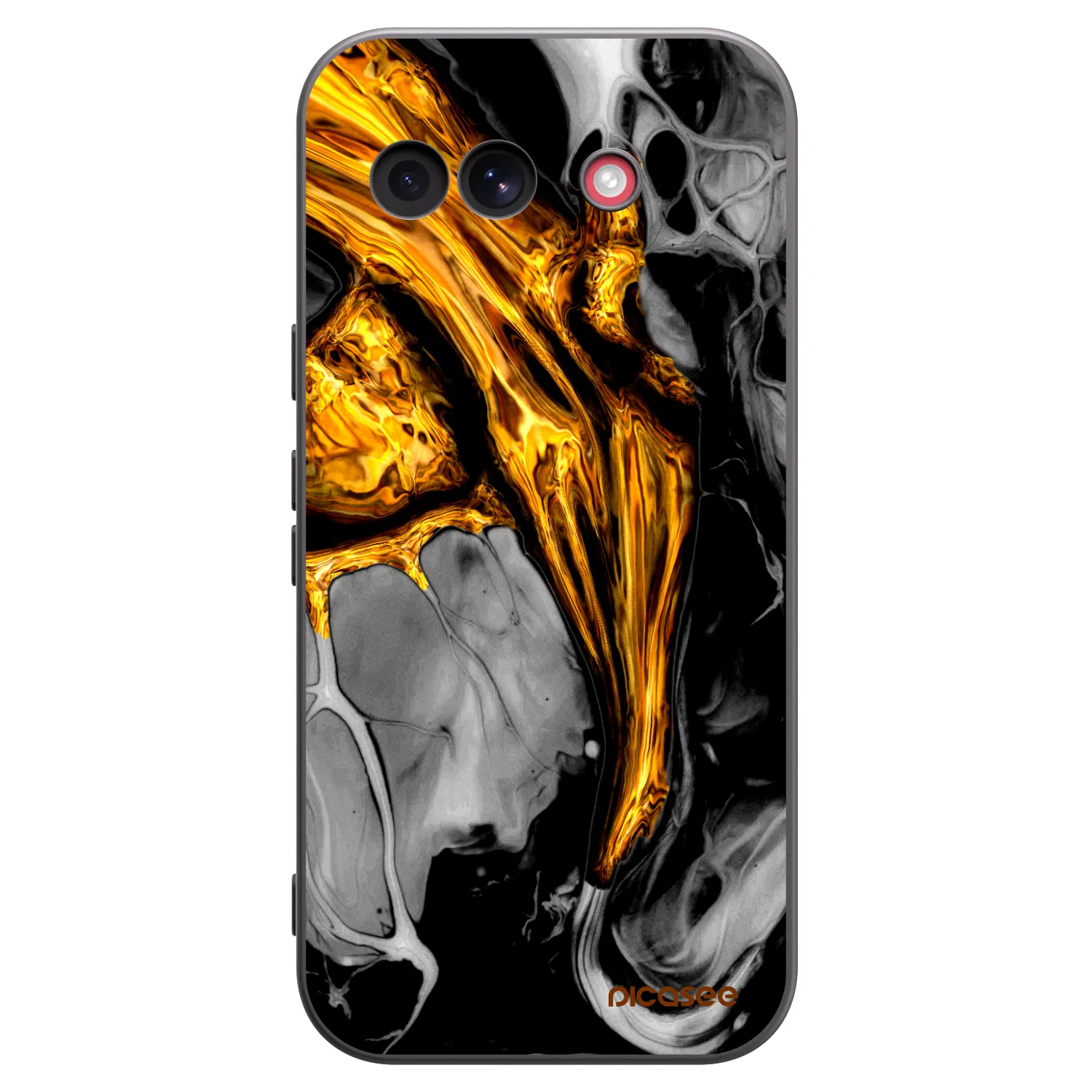 Picasee Google Pixel 10a Hülle - Schwarzes Silikon - Black Gold