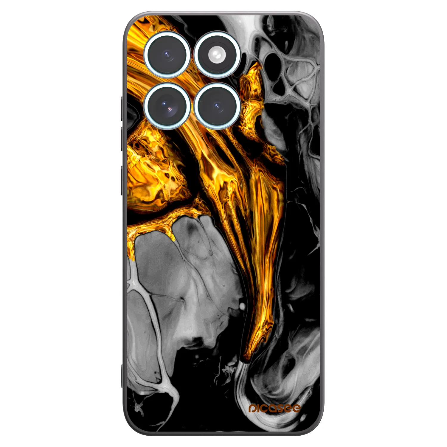 Picasee Motorola Edge 70 Fusion Hülle - Schwarzes Silikon - Black Gold