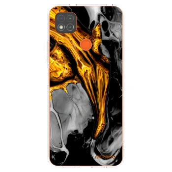 Picasee Xiaomi Redmi 9C Hülle - Transparentes Silikon - Black Gold