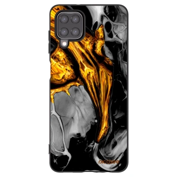 Picasee Samsung Galaxy A12 A125F Hülle - Schwarzes Silikon - Black Gold
