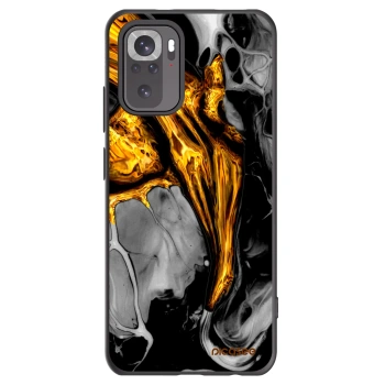Picasee Xiaomi Redmi Note 10 Hülle - Schwarzes Silikon - Black Gold