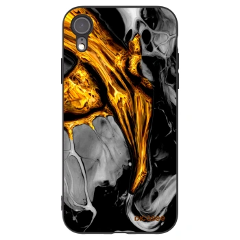Picasee Apple iPhone XR Hülle - Schwarzes Silikon - Black Gold