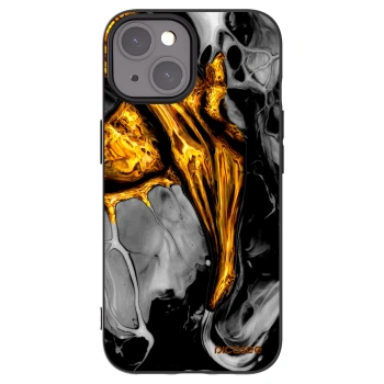Picasee Apple iPhone 15 Hülle - Schwarzes Silikon - Black Gold
