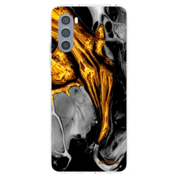 Picasee Motorola Moto G62 Hülle - Transparentes Silikon - Black Gold