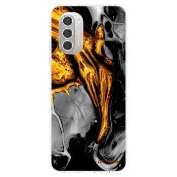 Picasee Motorola Moto G51 Hülle - Transparentes Silikon - Black Gold