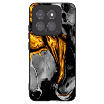 Picasee Xiaomi 14 Hülle - Schwarzes Silikon - Black Gold