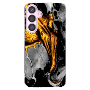 Picasee Samsung Galaxy A55 5G A556B Hülle - Transparentes Silikon - Black Gold