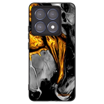 Picasee Xiaomi 14T Pro Hülle - Schwarzes Silikon - Black Gold