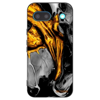 Picasee Google Pixel 8a Hülle - Schwarzes Silikon - Black Gold