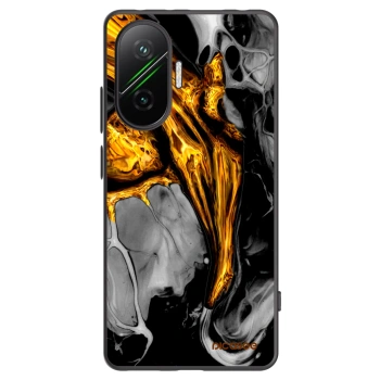 Picasee Xiaomi Poco F7 Pro 5G Hülle - Schwarzes Silikon - Black Gold