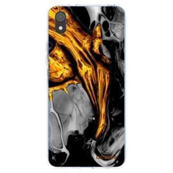 Picasee Xiaomi Redmi 7A Hülle - Transparentes Silikon - Black Gold