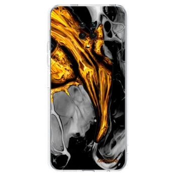 Picasee Xiaomi Redmi Note 9S Hülle - Transparentes Silikon - Black Gold