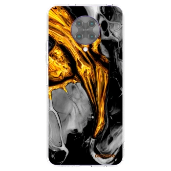 Picasee Xiaomi Poco F2 Pro Hülle - Transparentes Silikon - Black Gold