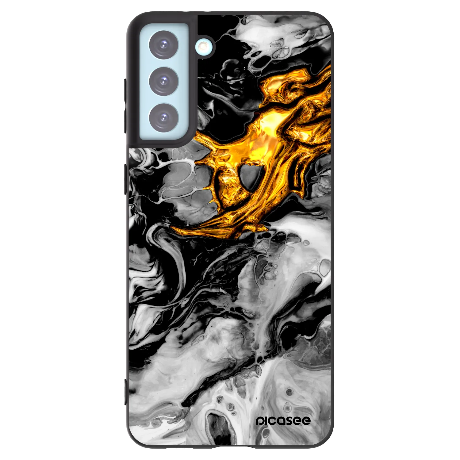 Picasee Samsung Galaxy S21+ 5G G996F Hülle - Schwarzes Silikon - Black Gold 2