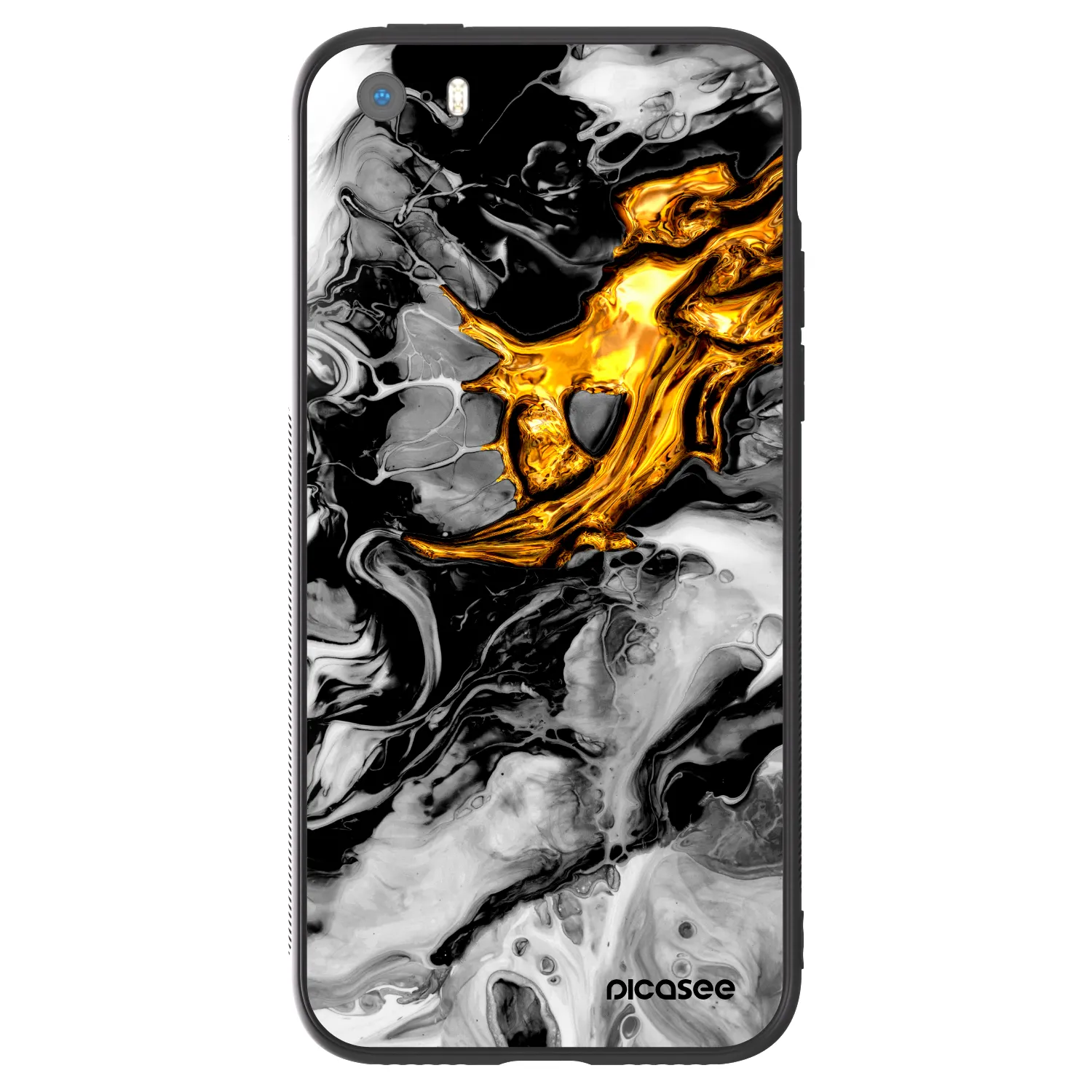 Picasee ULTIMATE CASE für Apple iPhone 5/5S/SE - Black Gold 2