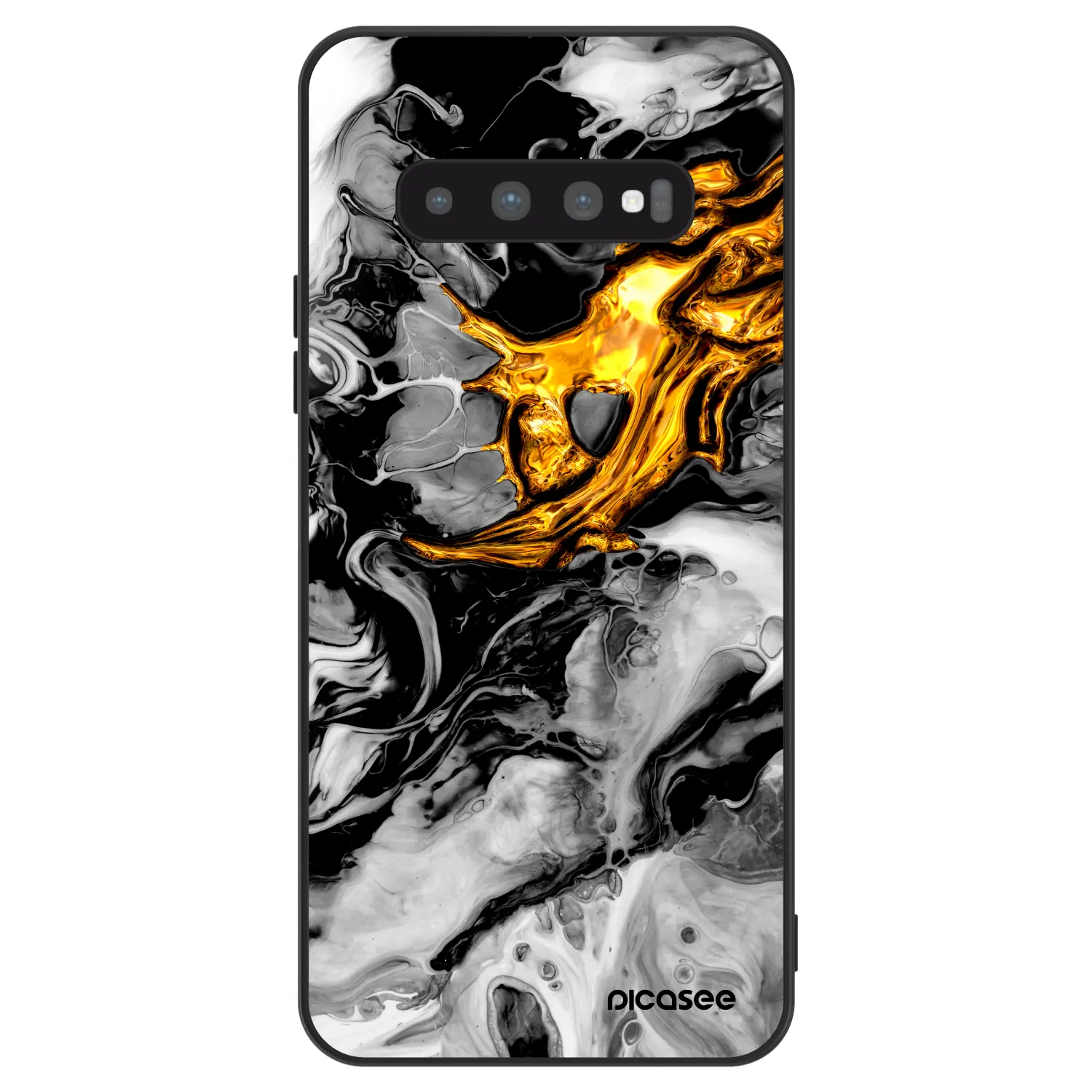 Picasee ULTIMATE CASE für Samsung Galaxy S10 G973 - Black Gold 2