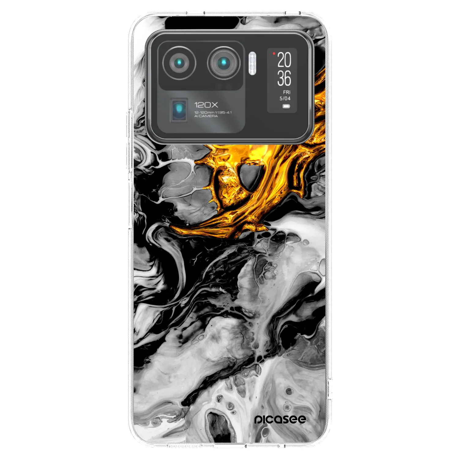 Picasee Xiaomi Mi 11 Ultra Hülle - Transparentes Silikon - Black Gold 2