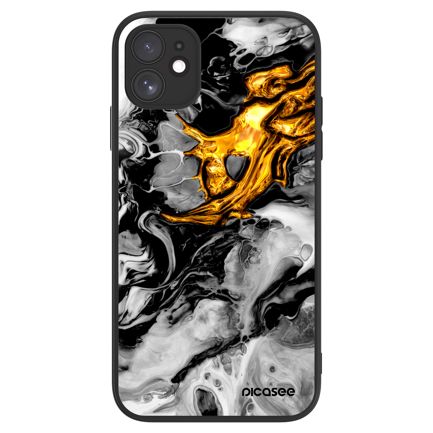 Picasee ULTIMATE CASE MagSafe für Apple iPhone 11 - Black Gold 2