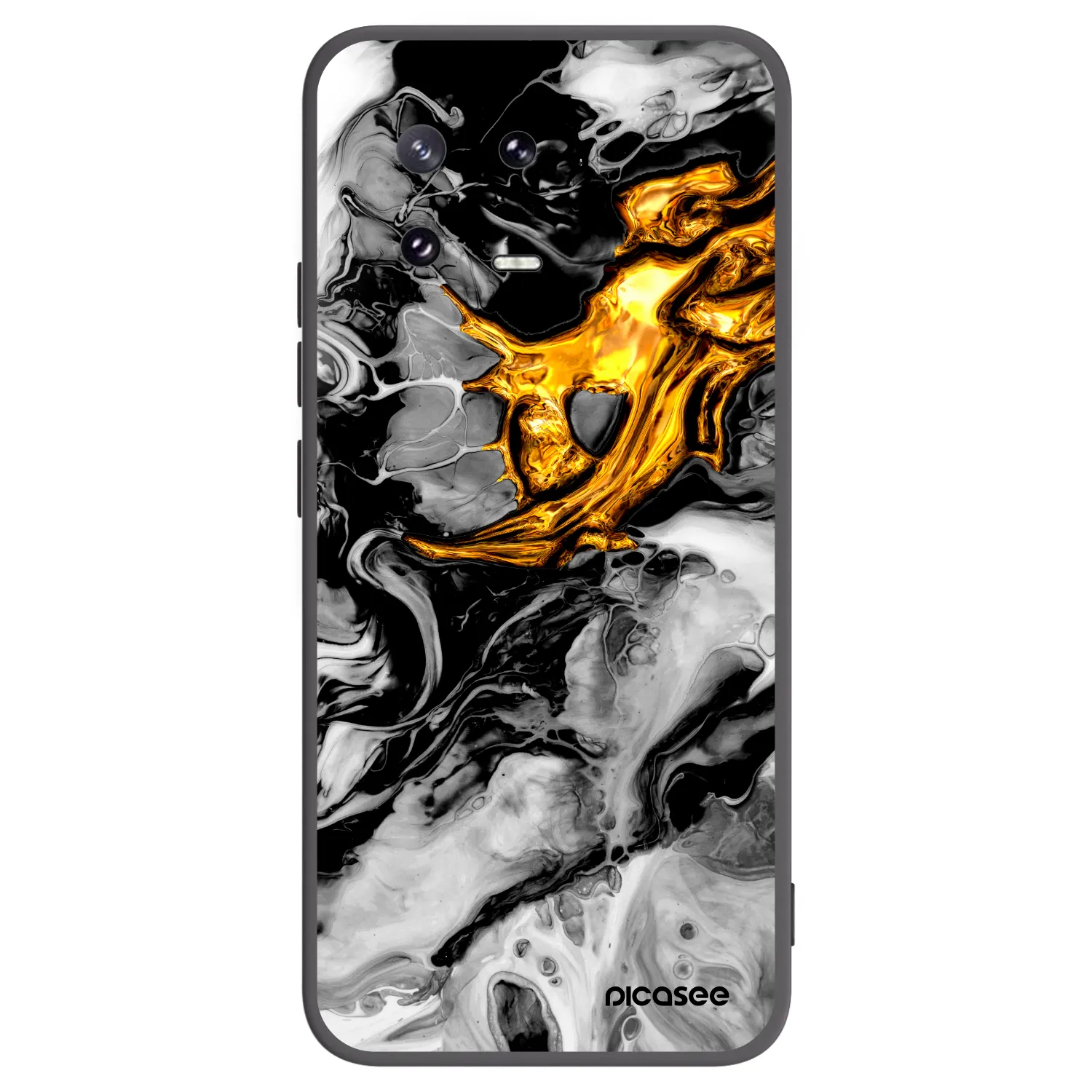 Picasee Xiaomi 13 Pro Hülle - Schwarzes Silikon - Black Gold 2