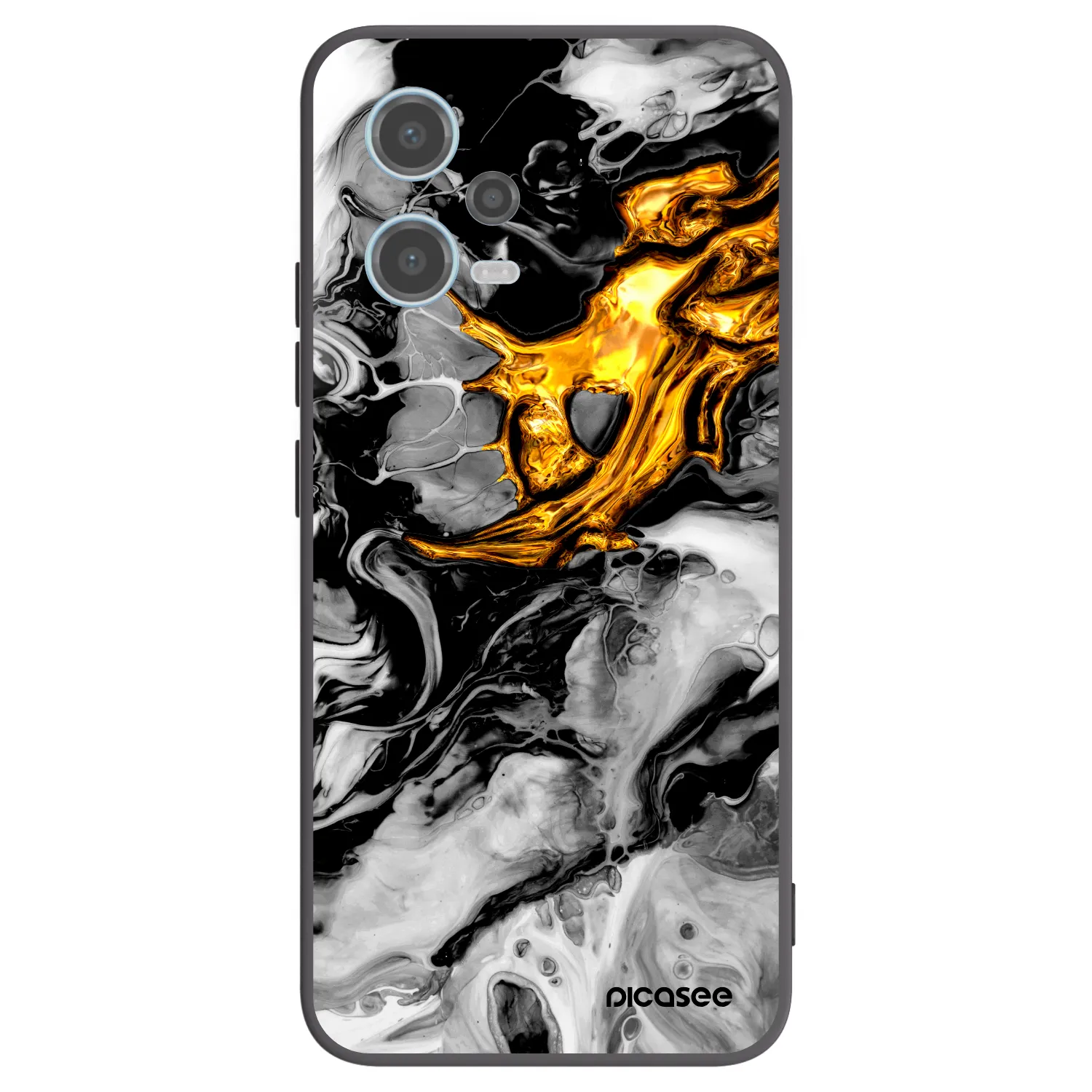 Picasee Xiaomi Redmi Note 12 5G Hülle - Schwarzes Silikon - Black Gold 2