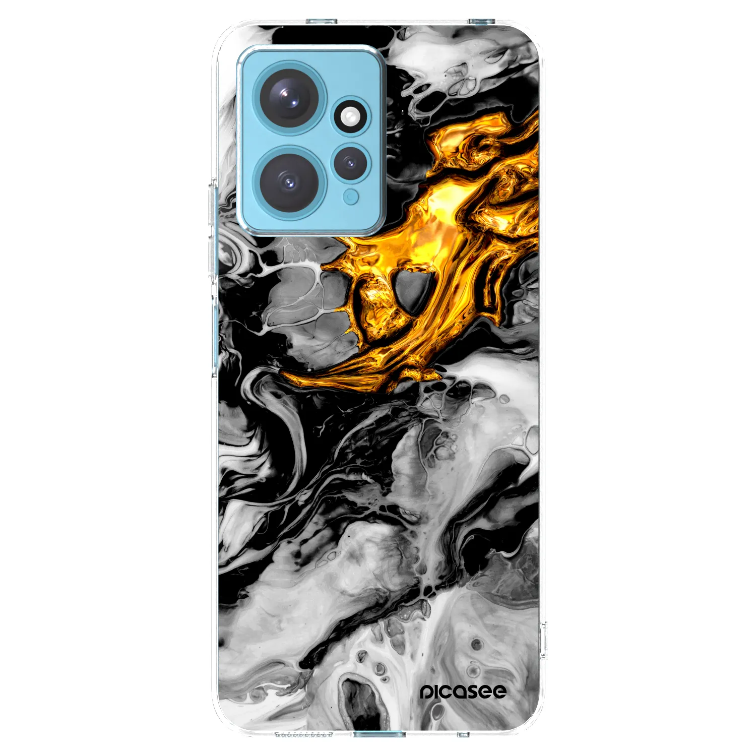 Picasee Xiaomi Redmi Note 12 4G Hülle - Transparentes Silikon - Black Gold 2