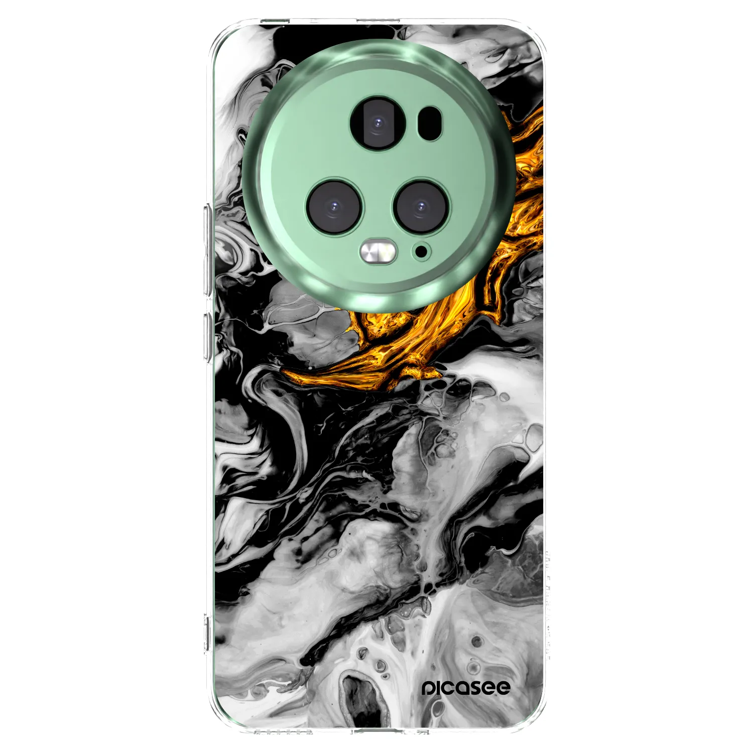 Picasee Honor Magic5 Pro Hülle - Transparentes Silikon - Black Gold 2