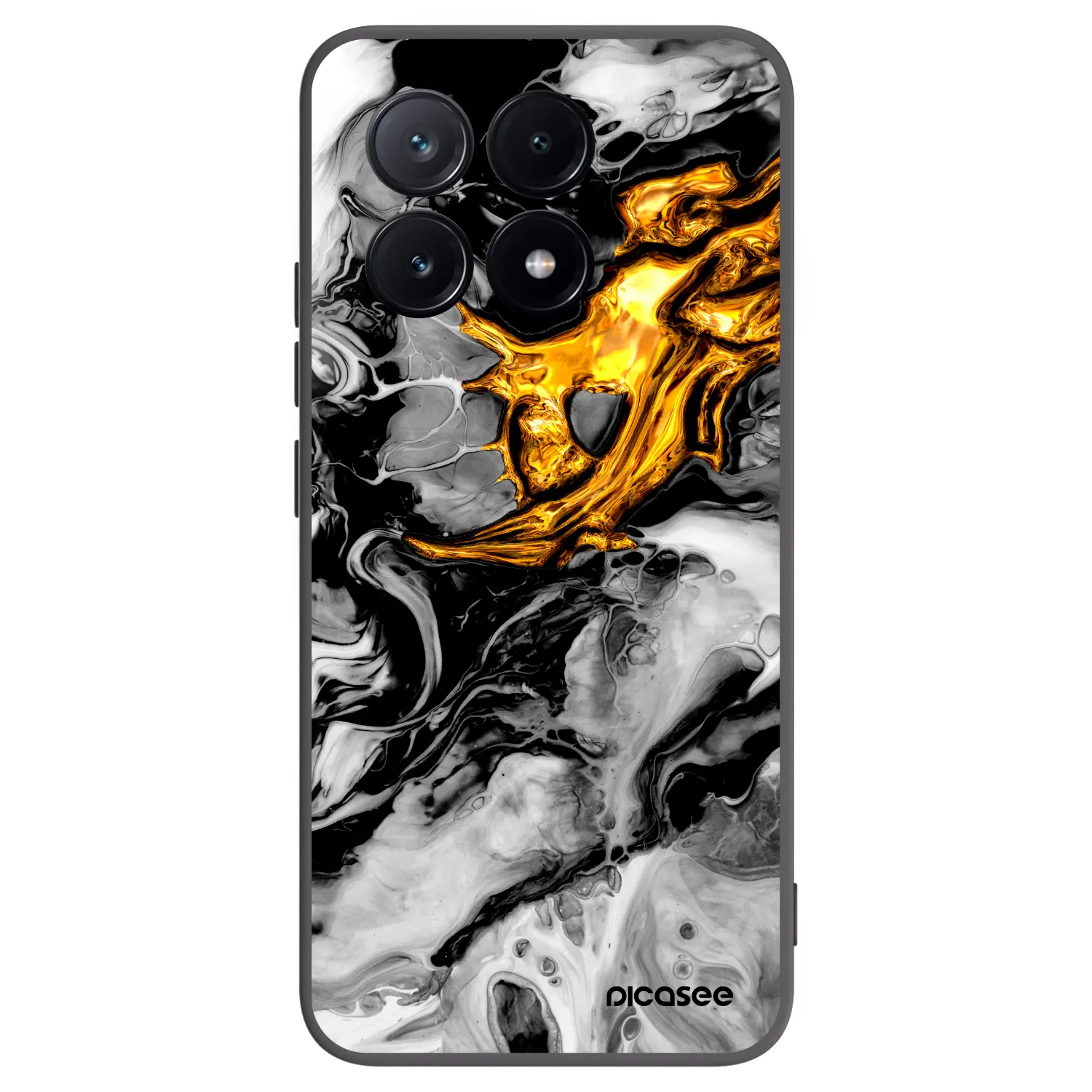 Picasee Xiaomi Poco X6 Pro Hülle - Schwarzes Silikon - Black Gold 2
